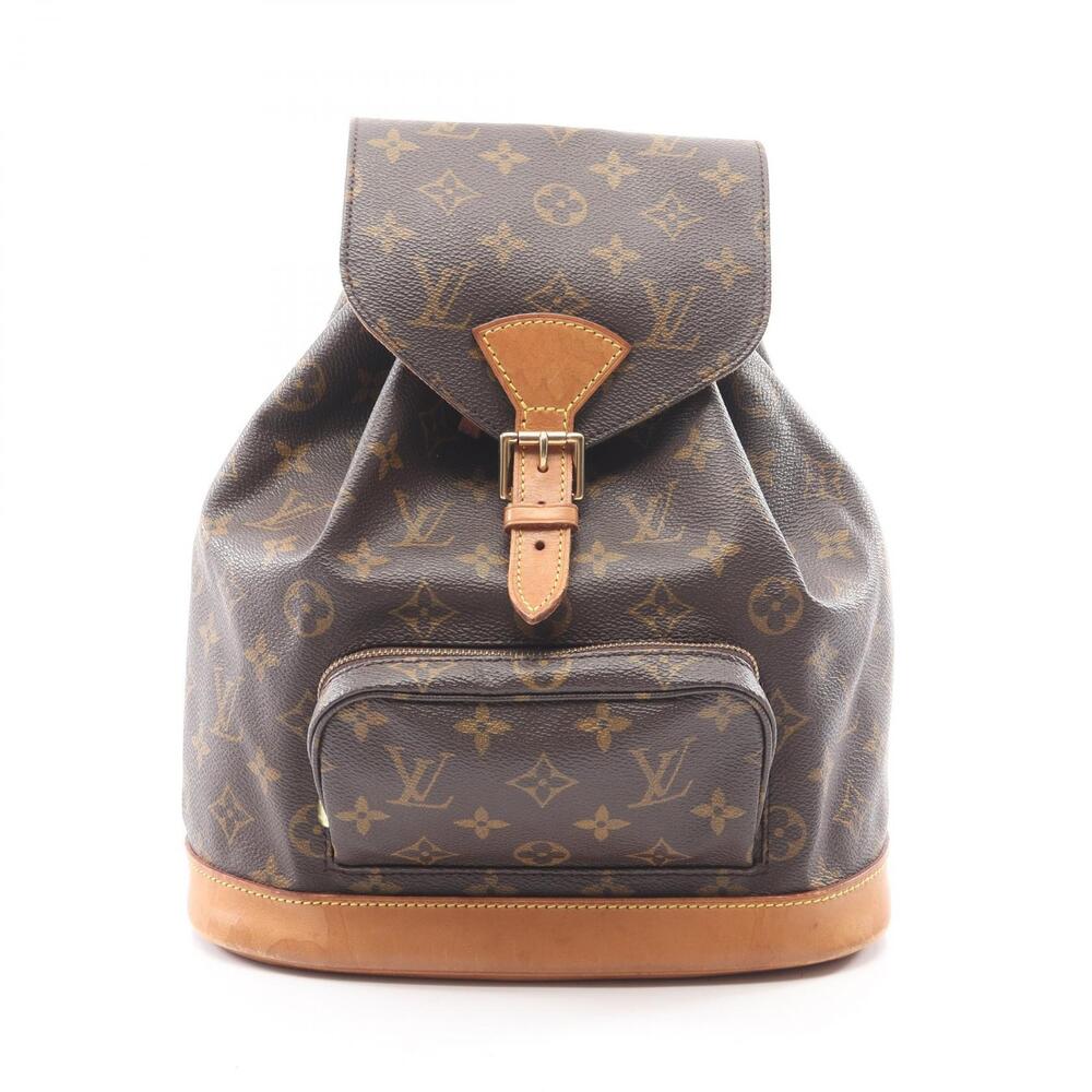 Louis Vuitton Montsouris Monogram Backpack Rucksack Canvas Leather Brown